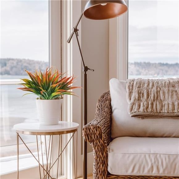 6Pcs Artificial Grass Fake Plants 17.3in Outdoor Plastic Plants UV Resistant - Picture 4 of 6